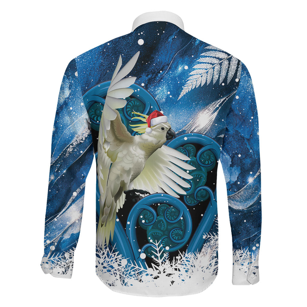 Sulphur-crested Cockatoo New Zealand Christmas In July Family Matching Puletasi and Hawaiian Shirt NZ Aroha Koru Fern Marble Vibes