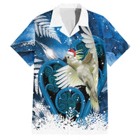 Sulphur-crested Cockatoo New Zealand Christmas In July Family Matching Short Sleeve Bodycon Dress and Hawaiian Shirt NZ Aroha Koru Fern Marble Vibes