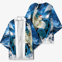 Sulphur-crested Cockatoo New Zealand Christmas In July Kimono NZ Aroha Koru Fern Marble Vibes