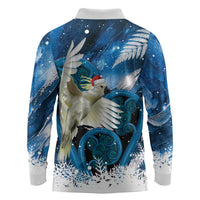 Sulphur-crested Cockatoo New Zealand Christmas In July Long Sleeve Polo Shirt NZ Aroha Koru Fern Marble Vibes