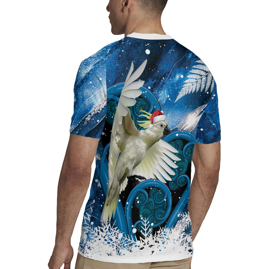 Sulphur-crested Cockatoo New Zealand Christmas In July Rugby Jersey NZ Aroha Koru Fern Marble Vibes