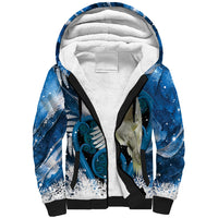Sulphur-crested Cockatoo New Zealand Christmas In July Sherpa Hoodie NZ Aroha Koru Fern Marble Vibes
