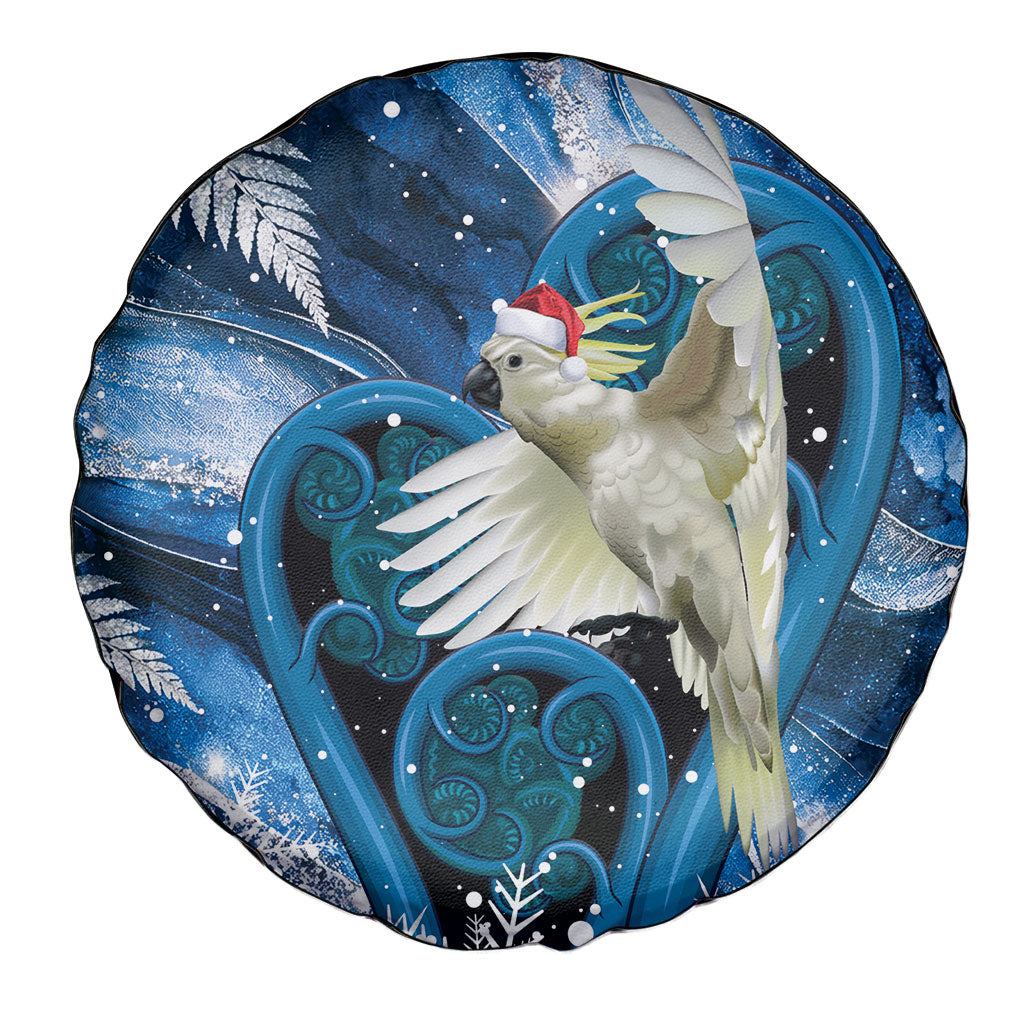 Sulphur-crested Cockatoo New Zealand Christmas In July Spare Tire Cover NZ Aroha Koru Fern Marble Vibes