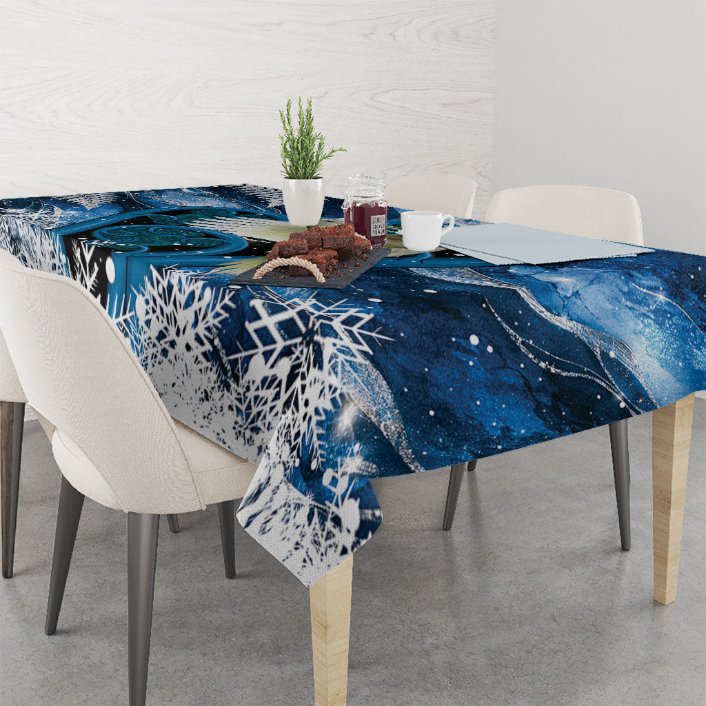 Sulphur-crested Cockatoo New Zealand Christmas In July Tablecloth NZ Aroha Koru Fern Marble Vibes