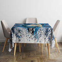 Sulphur-crested Cockatoo New Zealand Christmas In July Tablecloth NZ Aroha Koru Fern Marble Vibes