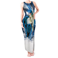 Sulphur-crested Cockatoo New Zealand Christmas In July Tank Maxi Dress NZ Aroha Koru Fern Marble Vibes