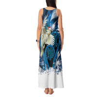 Sulphur-crested Cockatoo New Zealand Christmas In July Tank Maxi Dress NZ Aroha Koru Fern Marble Vibes