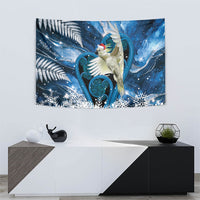 Sulphur-crested Cockatoo New Zealand Christmas In July Tapestry NZ Aroha Koru Fern Marble Vibes