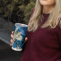 Sulphur-crested Cockatoo New Zealand Christmas In July Tumbler Cup NZ Aroha Koru Fern Marble Vibes