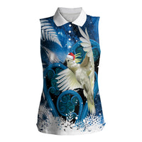 Sulphur-crested Cockatoo New Zealand Christmas In July Women Sleeveless Polo Shirt NZ Aroha Koru Fern Marble Vibes