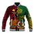 Vanuatu and Papua New Guinea Baseball Jacket Vanuatuan With PNG Polynesian Pattern LT14 Unisex Black - Polynesian Pride