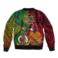 Vanuatu and Papua New Guinea Bomber Jacket Vanuatuan With PNG Polynesian Pattern LT14 - Polynesian Pride