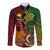 Vanuatu and Papua New Guinea Long Sleeve Button Shirt Vanuatuan With PNG Polynesian Pattern LT14 Unisex Black - Polynesian Pride