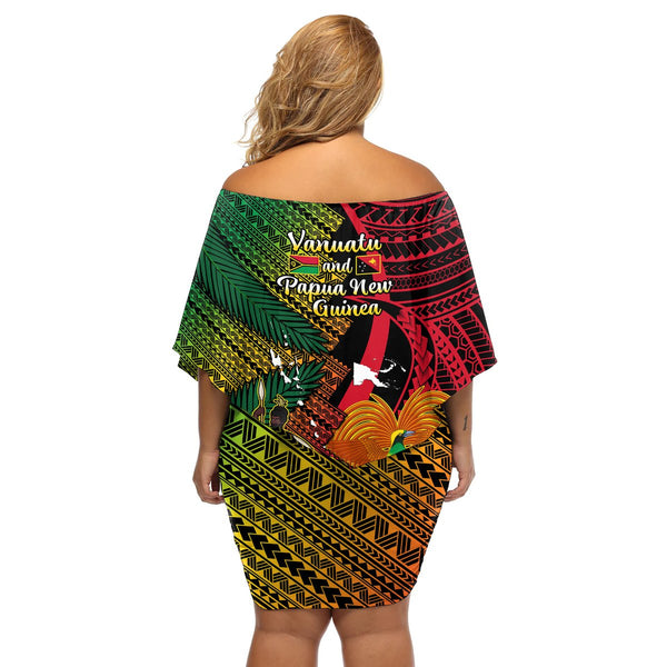 Shefa Vanuatu Off Shoulder Kurzes blumen kleid Hibiscus Sand Zeichnung mit Pacific Muster LT9