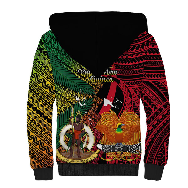 Vanuatu Sherpa Hoodie - Custom Proud Vanuatu Tribal Pattern Mix Flag main image 0