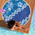 Vintage Blue Polynesia Beach Blanket Plumeria With Hibiscus Tropical Vibes