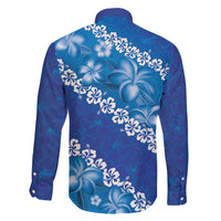 Vintage Blue Polynesia Family Matching Mermaid Dress and Hawaiian Shirt Plumeria With Hibiscus Tropical Vibes