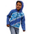 Vintage Blue Polynesia Kid Hoodie Plumeria With Hibiscus Tropical Vibes