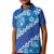 Vintage Blue Polynesia Kid Polo Shirt Plumeria With Hibiscus Tropical Vibes