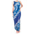 Vintage Blue Polynesia Tank Maxi Dress Plumeria With Hibiscus Tropical Vibes