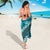Vintage Dark Cyan Polynesia Sarong Plumeria With Hibiscus Tropical Vibes
