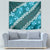 Vintage Dark Cyan Polynesia Tapestry Plumeria With Hibiscus Tropical Vibes