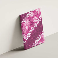 Vintage Pink Polynesia Canvas Wall Art Plumeria With Hibiscus Tropical Vibes