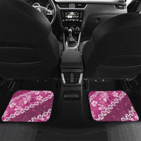 Vintage Pink Polynesia Car Mats Plumeria With Hibiscus Tropical Vibes