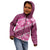 Vintage Pink Polynesia Kid Hoodie Plumeria With Hibiscus Tropical Vibes
