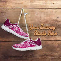 Vintage Pink Polynesia Sneakers Plumeria With Hibiscus Tropical Vibes