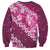 Vintage Pink Polynesia Sweatshirt Plumeria With Hibiscus Tropical Vibes