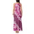 Vintage Pink Polynesia Tank Maxi Dress Plumeria With Hibiscus Tropical Vibes