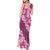 Vintage Pink Polynesia Tank Maxi Dress Plumeria With Hibiscus Tropical Vibes