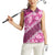 Vintage Pink Polynesia Women Sleeveless Polo Shirt Plumeria With Hibiscus Tropical Vibes