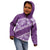 Vintage Purple Polynesia Kid Hoodie Plumeria With Hibiscus Tropical Vibes