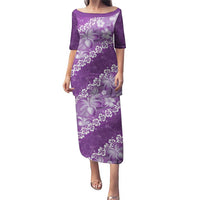 Vintage Purple Polynesia Puletasi Plumeria With Hibiscus Tropical Vibes