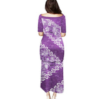 Vintage Purple Polynesia Puletasi Plumeria With Hibiscus Tropical Vibes