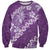 Vintage Purple Polynesia Sweatshirt Plumeria With Hibiscus Tropical Vibes