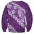 Vintage Purple Polynesia Sweatshirt Plumeria With Hibiscus Tropical Vibes