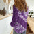 Vintage Purple Polynesia Women Casual Shirt Plumeria With Hibiscus Tropical Vibes
