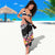 Black Polynesia Sarong Plumeria With Hibiscus Pattern Tropical Vibes