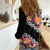 Black Polynesia Women Casual Shirt Plumeria With Hibiscus Pattern Tropical Vibes