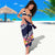 Blue Polynesia Sarong Plumeria With Hibiscus Pattern Tropical Vibes