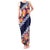 Blue Polynesia Tank Maxi Dress Plumeria With Hibiscus Pattern Tropical Vibes