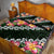 Green Polynesia Quilt Bed Set Plumeria With Hibiscus Pattern Tropical Vibes