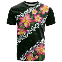 Green Polynesia T Shirt Plumeria With Hibiscus Pattern Tropical Vibes