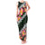 Green Polynesia Tank Maxi Dress Plumeria With Hibiscus Pattern Tropical Vibes