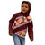 Oxblood Polynesia Kid Hoodie Plumeria With Hibiscus Pattern Tropical Vibes