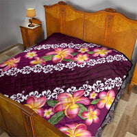 Pink Polynesia Quilt Plumeria With Hibiscus Pattern Tropical Vibes