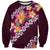 Pink Polynesia Sweatshirt Plumeria With Hibiscus Pattern Tropical Vibes